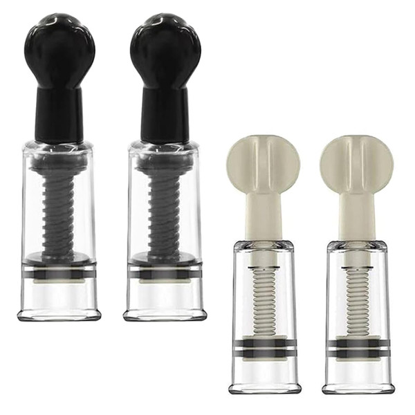4 pcs Vacuum Twist Suction Cupping Device White Nipple Sucker Rotating