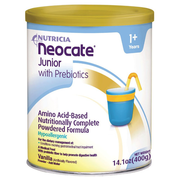 Neocate Junior with Prebiotics, Vanilla, 14.1 oz / 400 g (Case of 4 ca