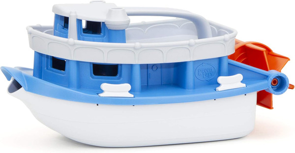 Green Toys Paddle Boat, Blue/Grey - Pretend Play, Motor Skills, Kids B