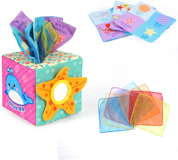 Baby Square Tissue Box Toy, Baby Sensory Toys Musical Toys Montessori