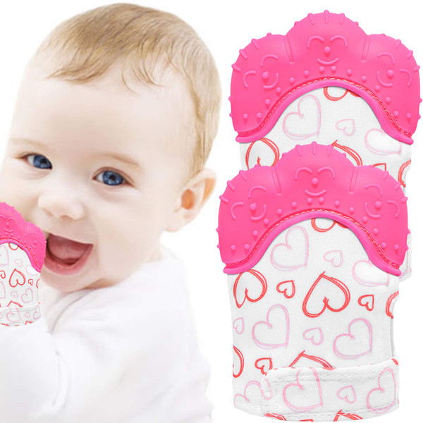 NEPAK Teething Mitten 2 Pcs-Baby Glove Stimulating Teether Toys for Bo