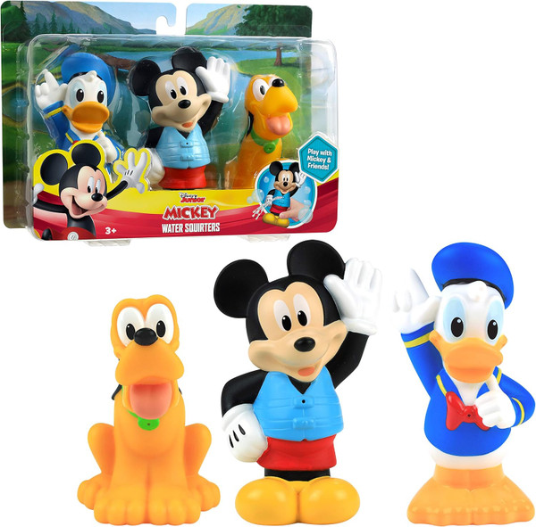 Disney Junior Mickey Mouse Bath Toy Set, Includes Mickey Mouse, Donald
