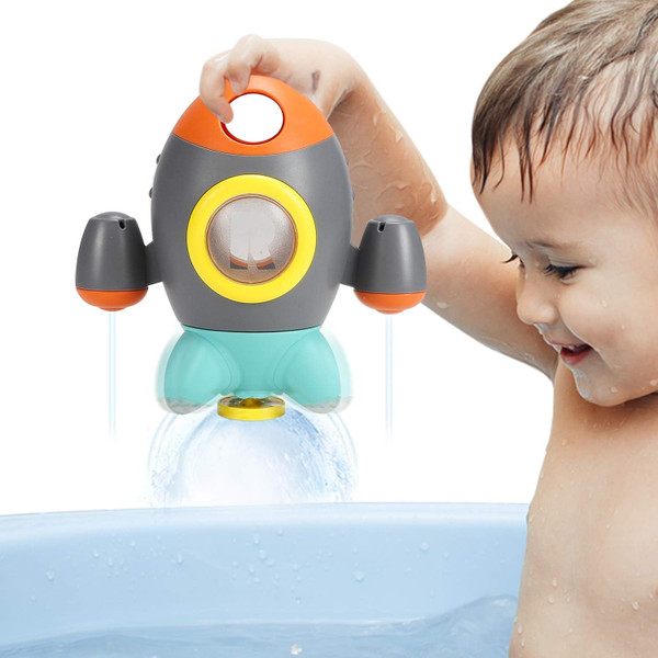 Baby Bath Toys, Space Rocket Shape Bathtub Toys for Toddlers, Spray Wa