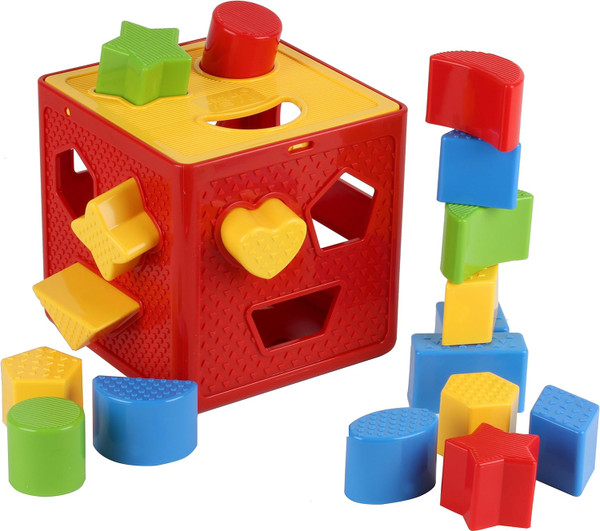 Play22 Baby Blocks Shape Sorter Toy - Childrens Blocks includes 18 Sha
