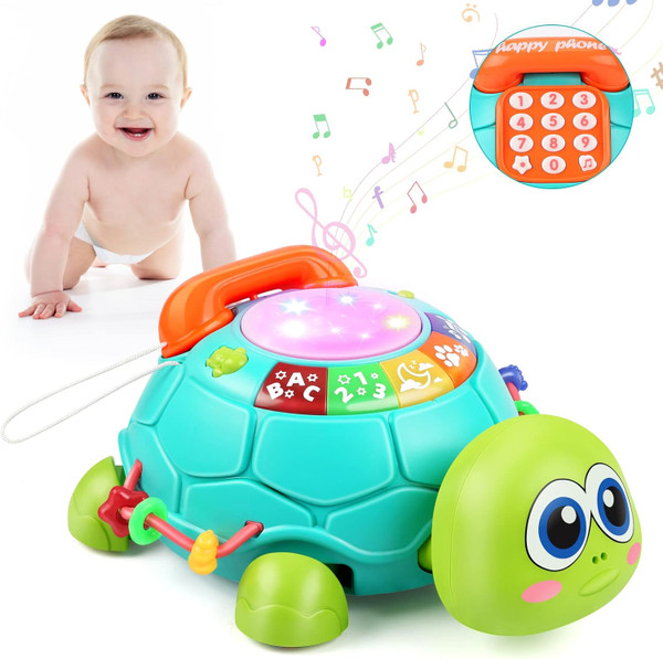 Bilingual Musical Turtle Baby Toys 6 to 12 Months, Development Toy for