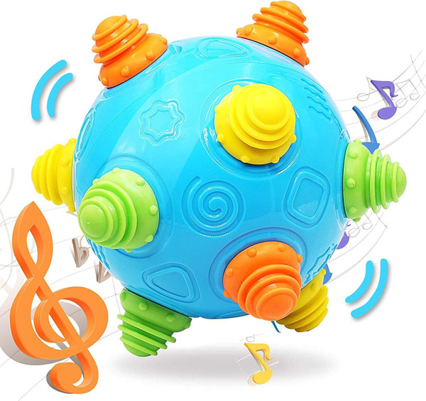 VANLINNY Toddlers Baby Music Shake Ball Toy Bumble Ball for Babies,Dan