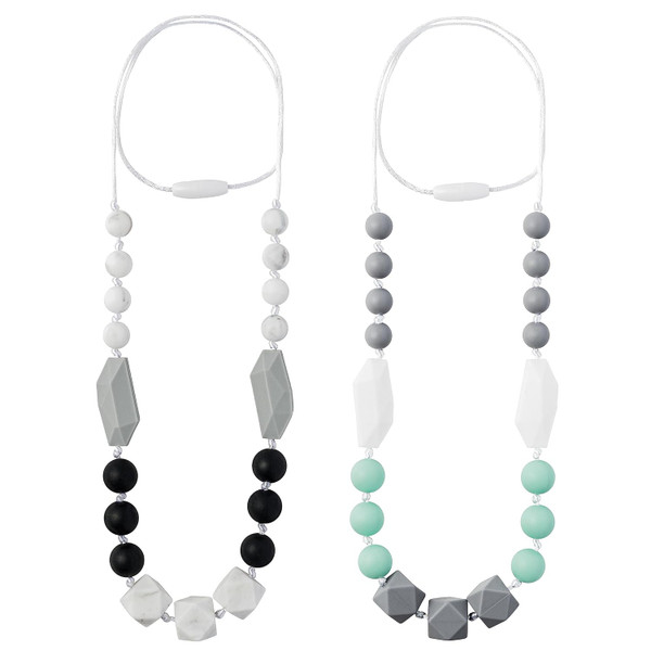 2PCS Baby Teething Necklace for Mom to Wear, Babies Nursing Necklaces