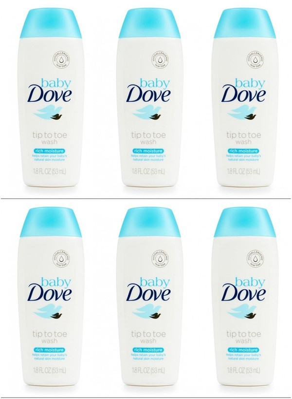 Baby Dove Body Wash Tip To Toe Sensitive Moisture 1.8 Oz Travel Size (