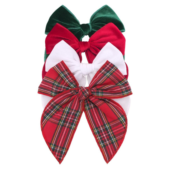 Velvet Plaid Bow Hair Clips and Accessories for Little Girls and Baby