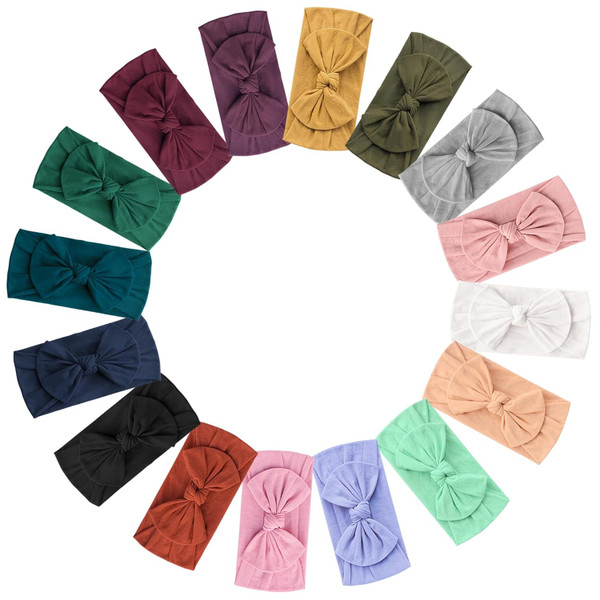 Prohouse 16PCS Baby Nylon Headbands Hairbands Hair Bow Elastics for Ba