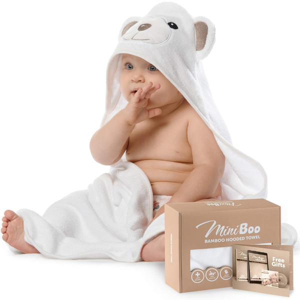 Premium Ultra-Soft Viscose made from Bamboo Baby Hooded Towel with Uni