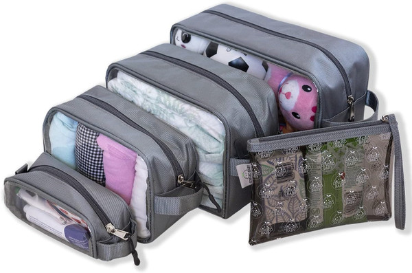 Supa Tough Diaper Bag Organizing Pouches Set of 5 - Premium Quality Cl