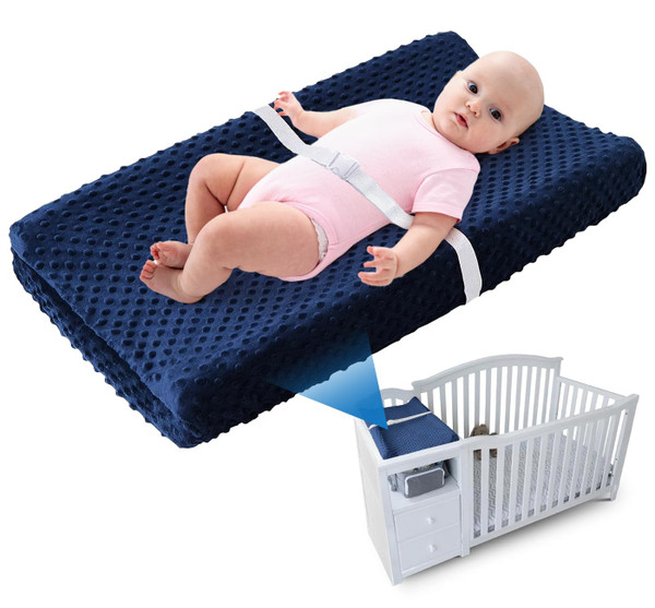 Compact Small Changing Pad with Cover - 27" X 16" Contoured Baby Diape