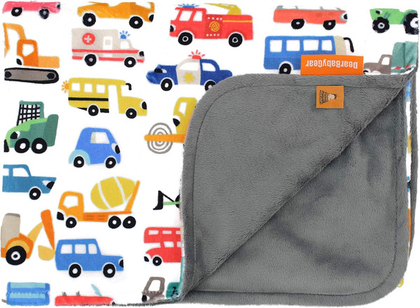 Dear Baby Gear Cars Baby Blanket - Double Layer Baby Blanket - Toddler Blankets - for Boys & Girls - Cars, Trucks, Const
