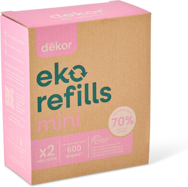 Diaper Dekor Eko Mini Refills, 2 Count | ONLY Eco-Friendly Diaper Pail