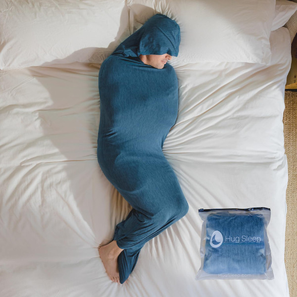 Hug Sleep Hooded Sleep Pod Move, Wearable Blanket with Comfy Hoodie, Weighted Blanket Alt From Shark Tank, Cooling Senso
