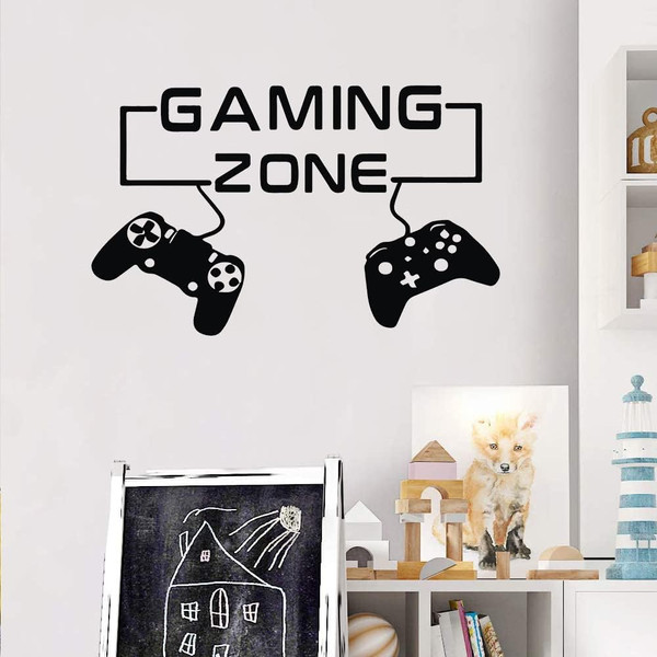 fanquare Gaming Controller Wall Decals Gaming Zone Wall Stickers Peel and Stick Wall Decor for Kids Boys Bedroom Living