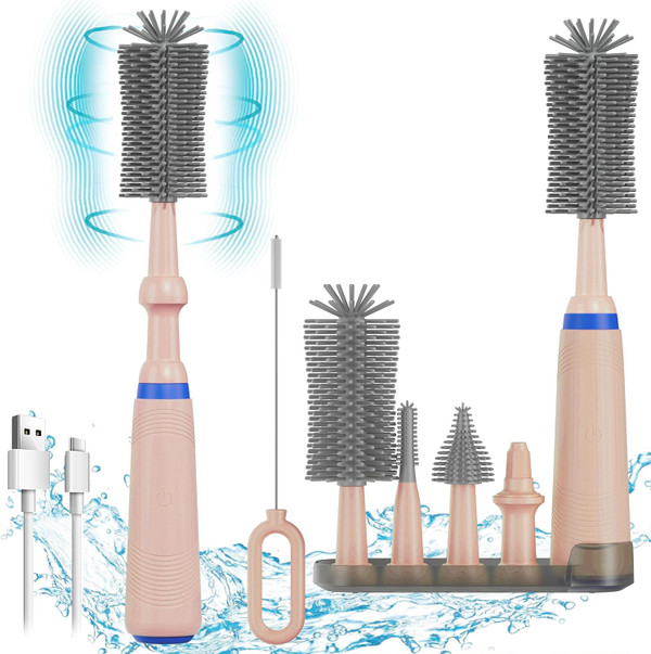 Electric Bottle Brush Cleaner,Silicone Water Bottle Brush,Electric Bot
