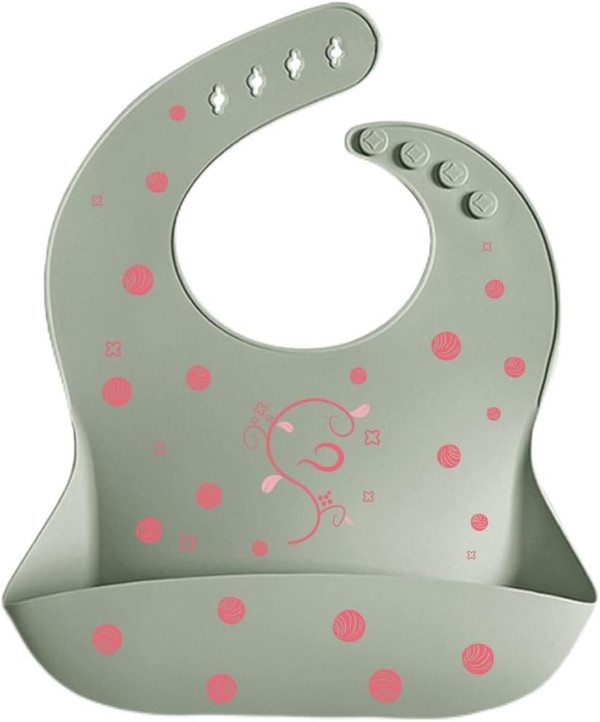Silicone Sage with Concha Design Bib