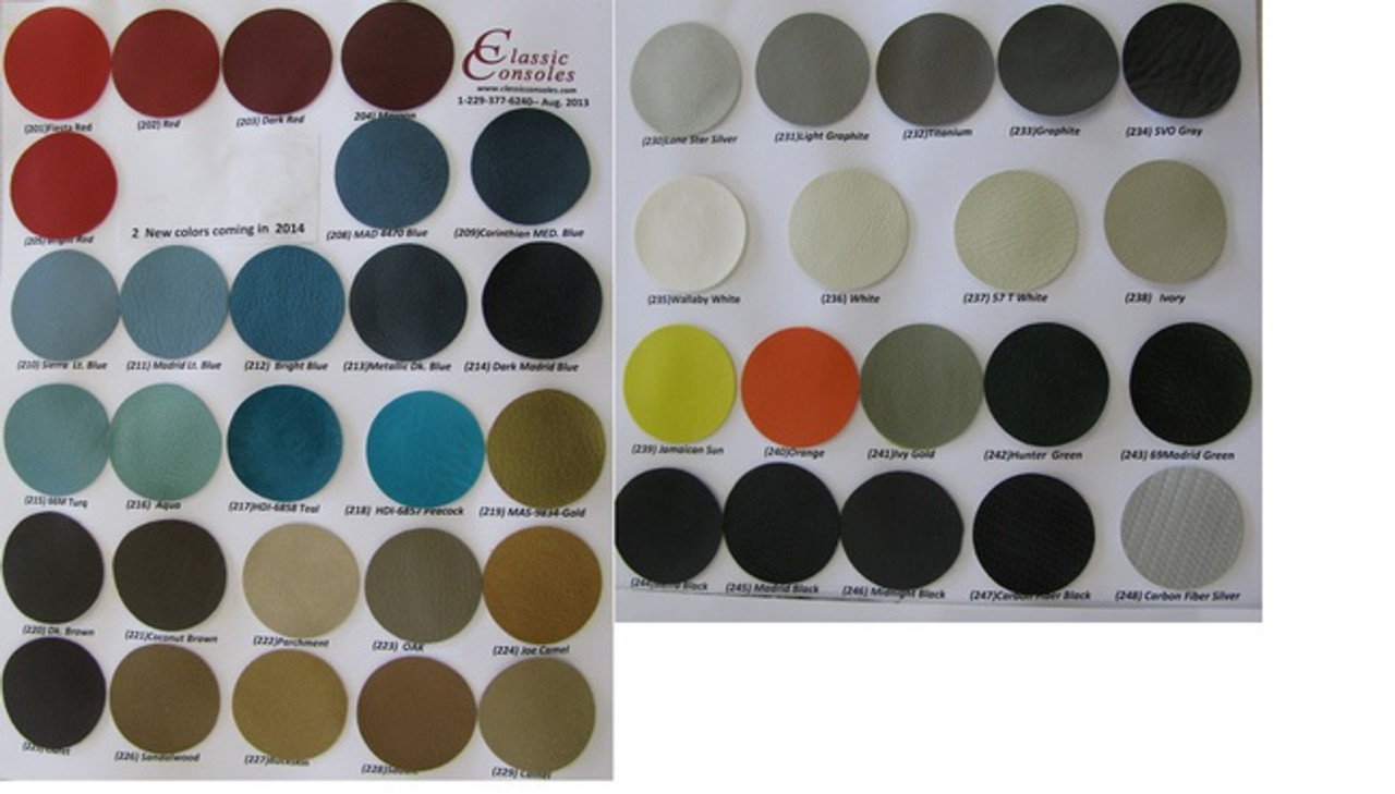 Color chart for Center Arm Rest Console with cup holder sold through Highway Stars