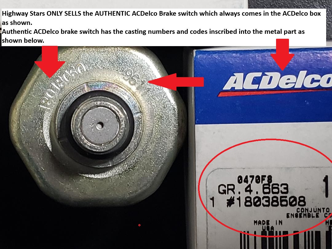 Genuine GM# 18038508 18M755  brake switch for 1986 1987 Buick turbo regal grand national GNX 