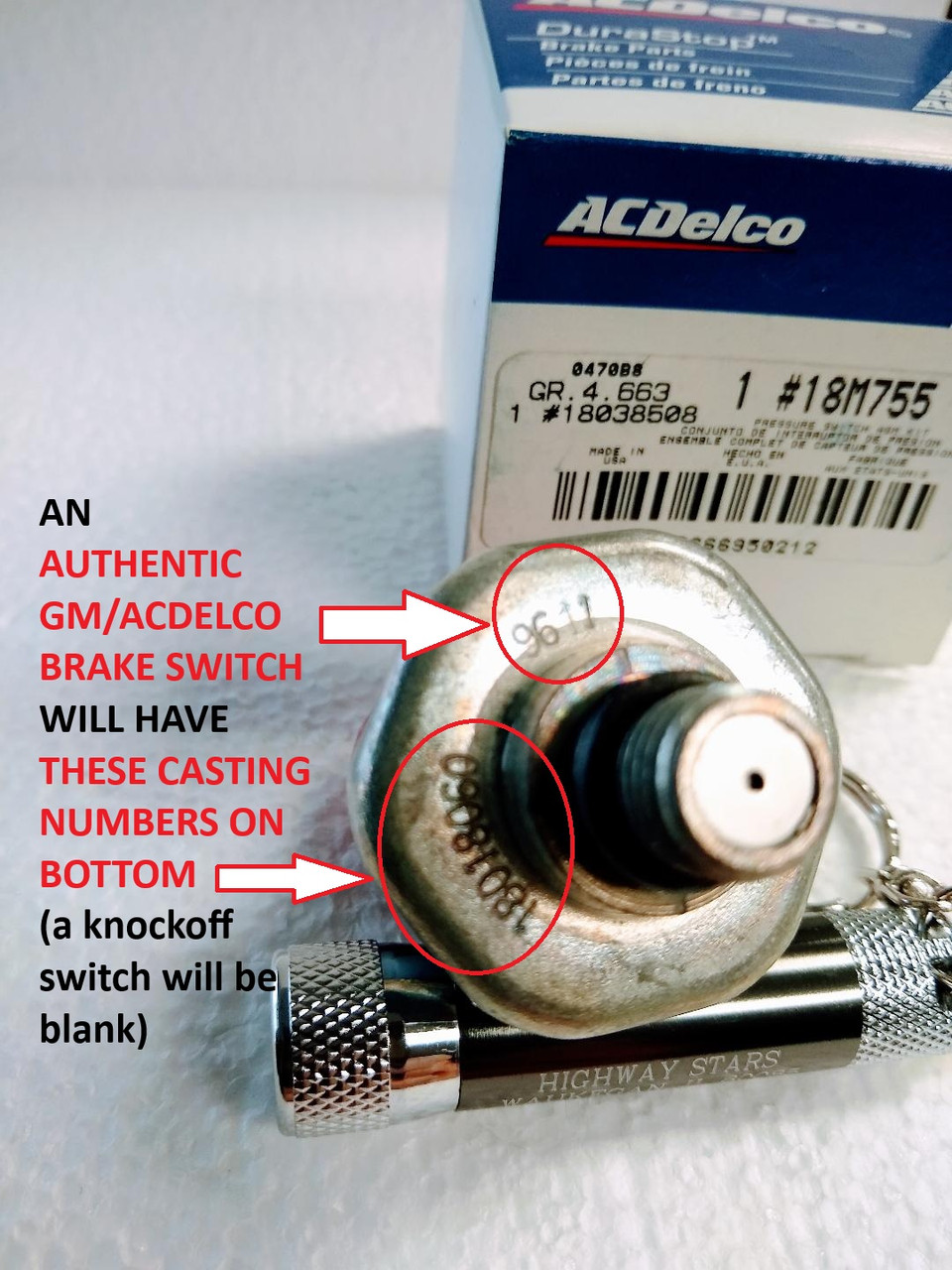 Genuine GM# 18038508 18M755 brake switch for 1986 1987 Buick turbo regal grand national GNX 