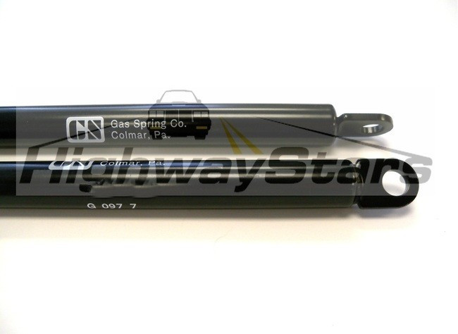 Close Up Pair of Factory Gas spring shock  replacement for OE #1259327 for Buick Grand National GNX Turbo Regal 1986 1987