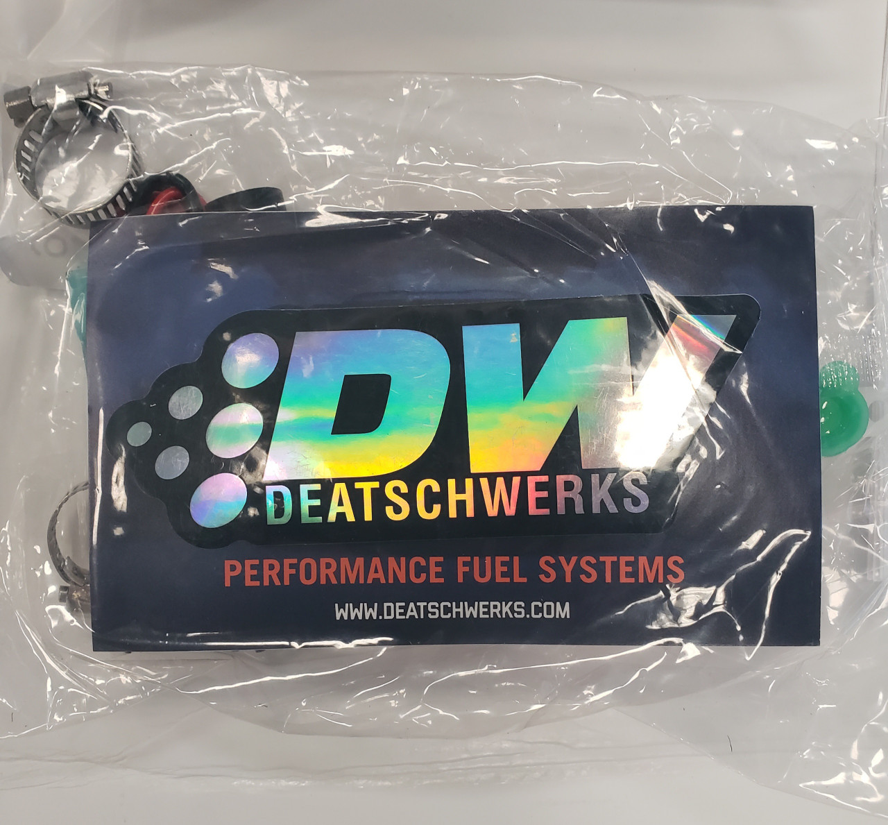 Deatschwerks fuel pump DW200 package includes sticker