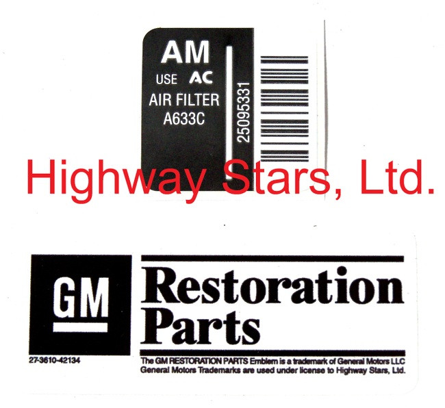 Licensed GM Restoration Air Cleaner Label for Buick Turbo Regal