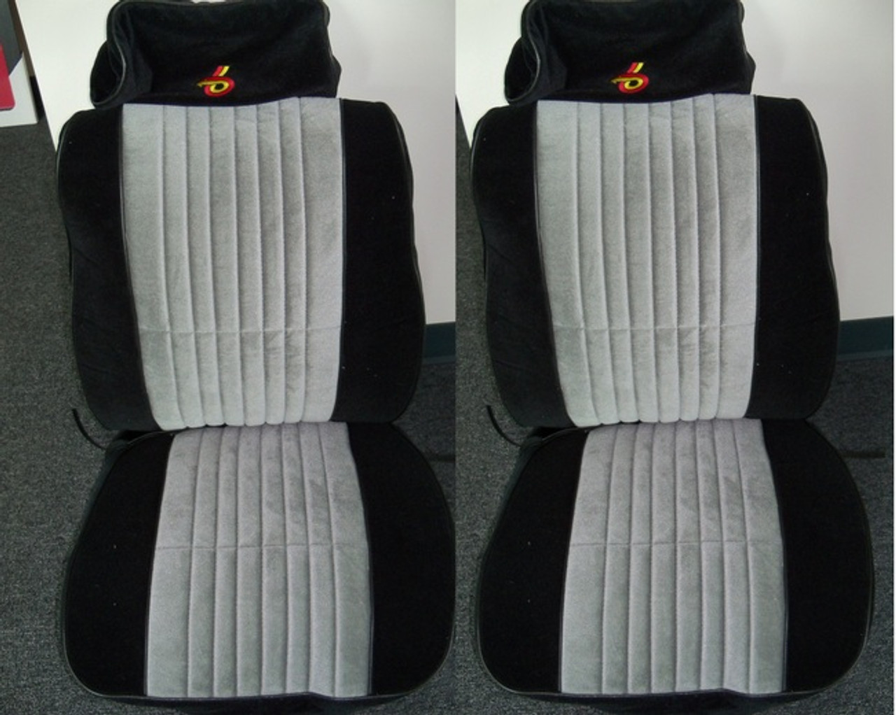 1987 Grand National velour seat covers sold by Highway Stars includes the embroidered headrests. 