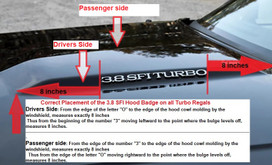 Hood badge placement