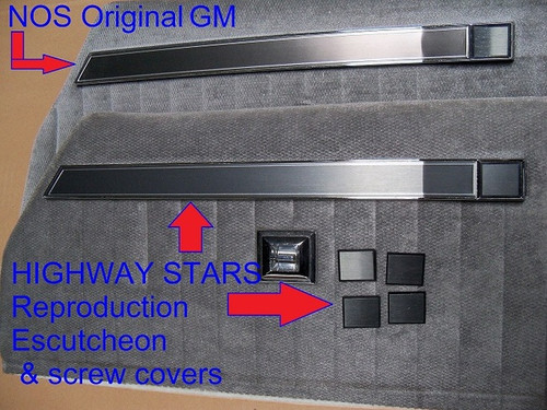 Door trim escutcheons and screw covers for Turbo Regal Buick Grand National GNX  door 20656101 20656102 20656103  sold by Highway Stars