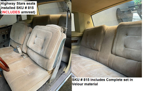 Buick Turbo Regal Limited Seat covers with pull down arm rest in Tan installed for Highway Stars customer 