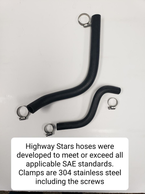Highway Stars 1986 Power steering reservoir hose and Power steering return hose and stainless steel clamps