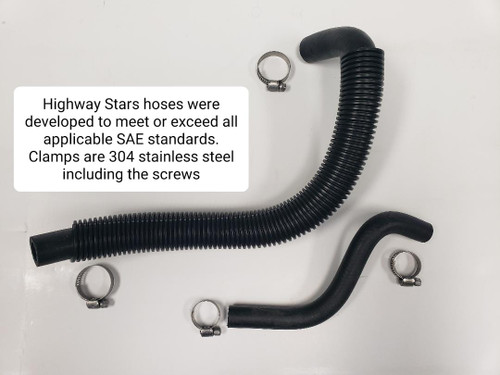 Highway Stars 1987 Power steering reservoir hose and Power steering return hose and stainless steel clamps