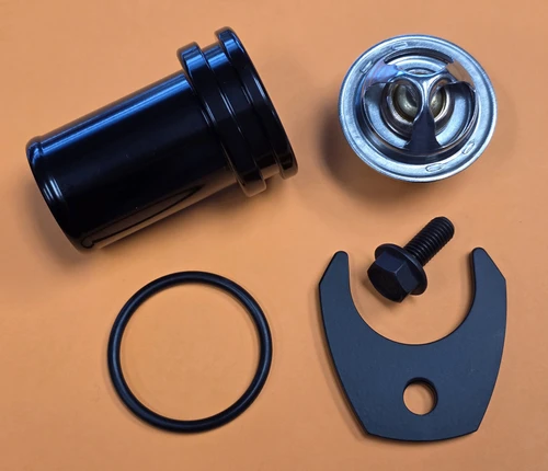 Water Outlet Kit, complete w/gasket, bracket, bolt and 180 degree HI-FLOW thermostat