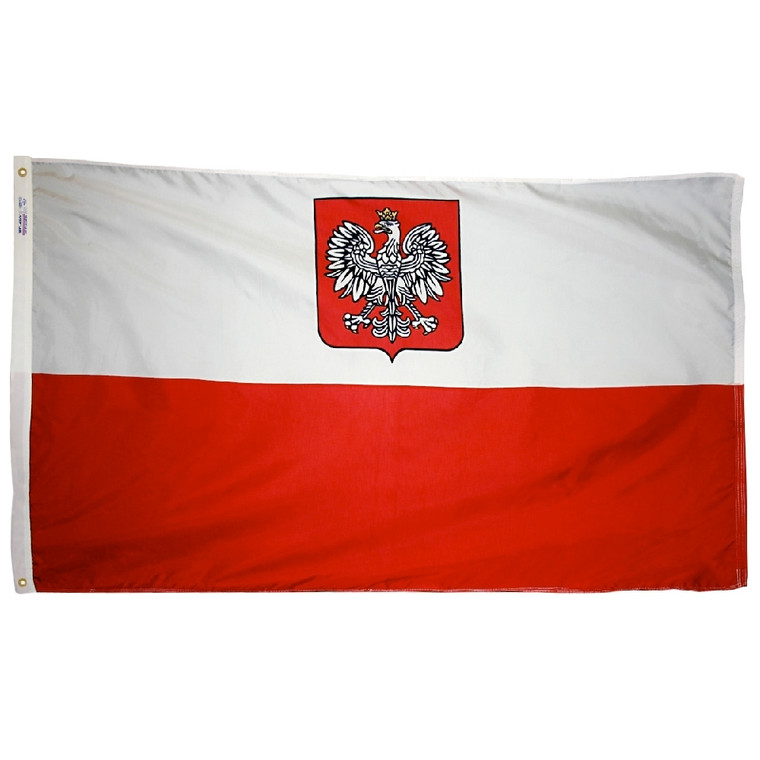 Poland W/ Eagle Nylon Outdoor Flag