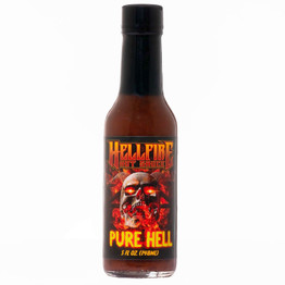 5oz bottle of Hellfire Pure Hell Hot Sauce