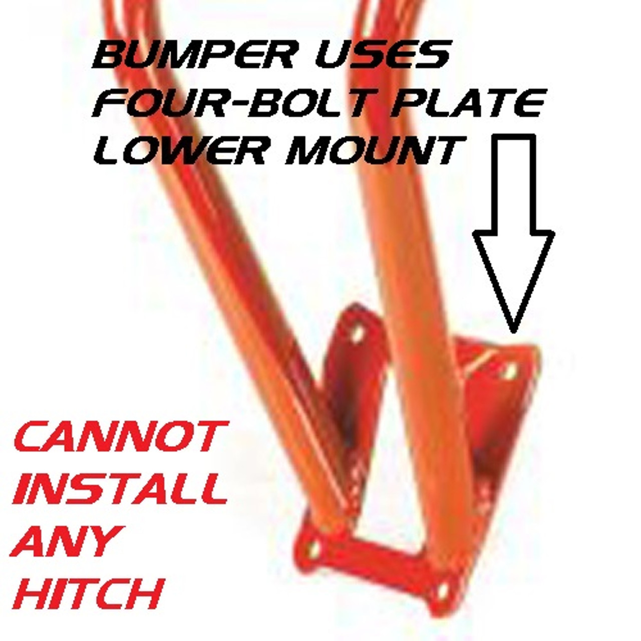 Four-Bolt Plate Lower Bumper Mount - No hitch will fit