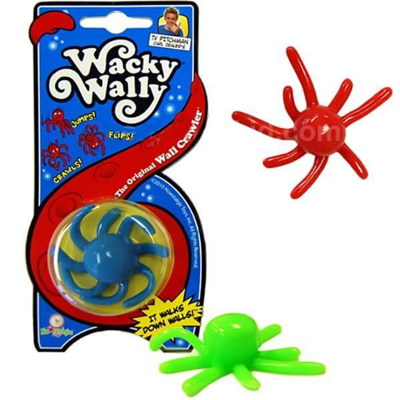 sticky toys crawl down wall
