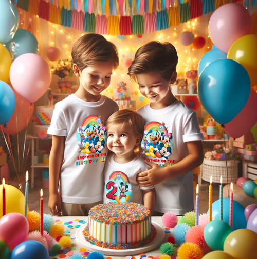 Mickey Mouse Birthday Party Personalized Custom Family White Shirt Pack