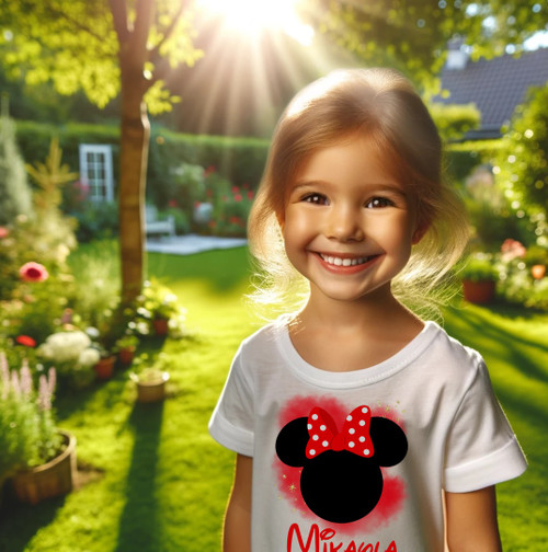 Minnie Mouse Ears Toodles Red Party Personalized Custom White T Shirt or Onesie