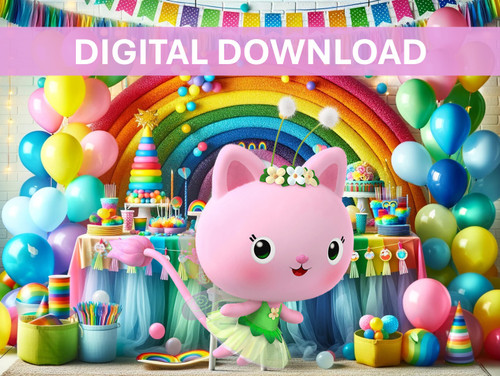 Gabby's Dollhouse Kitty Fairy DIY Digital Printable Big Decor Cutout Yard Sign Prop Birthday Baby Shower - Digital Download
