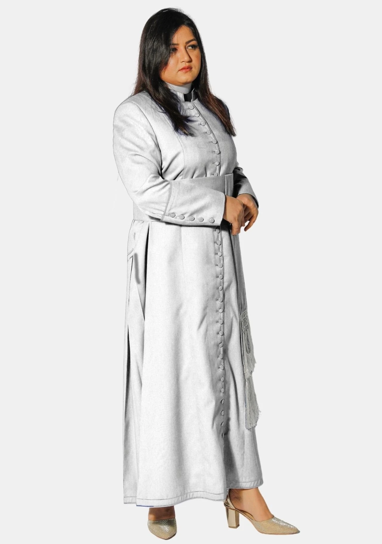 White Women Cassock with 33 Buttons