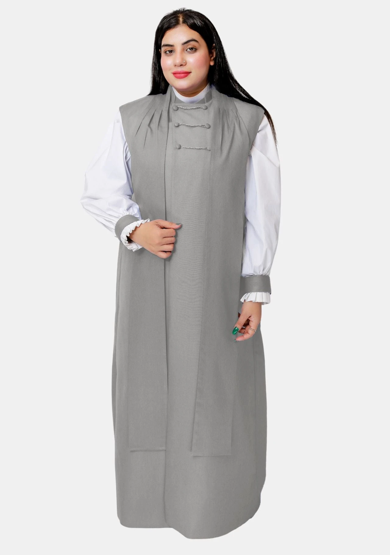 Women 3 Stripe Gray Chimere and Rochet Set