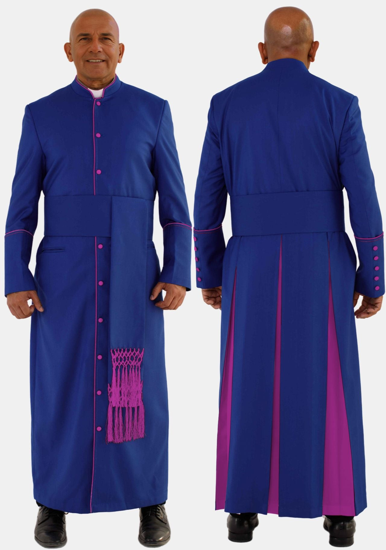 Mens Royal Blue With Red Purple eClergys Robe