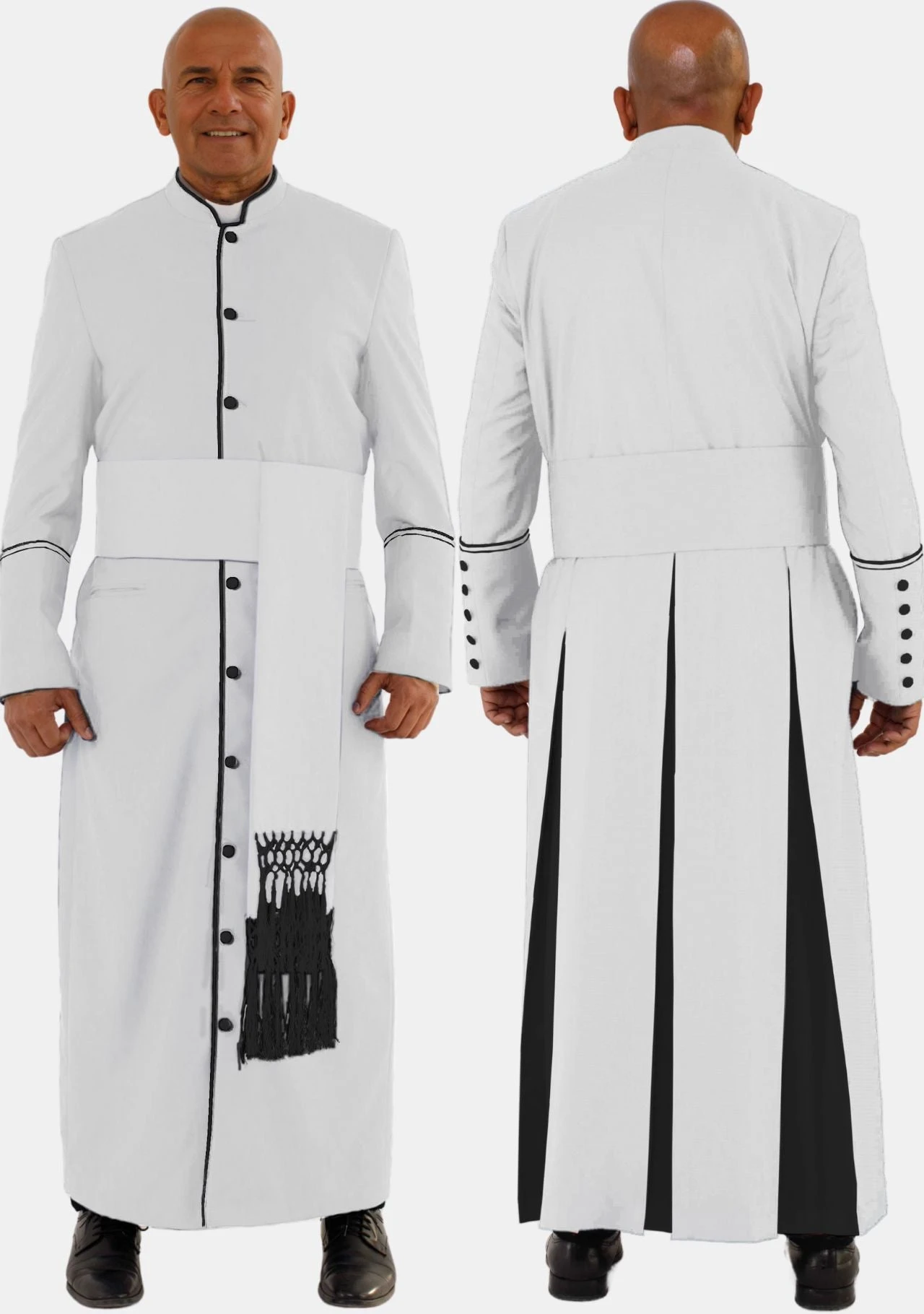 White and Black eClergys Robe for Men