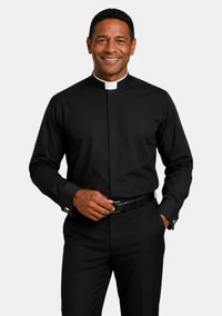 Black Tonsure Collar Clerical Shirt