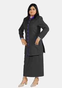 Female Black Ministerial Suit with Contrast