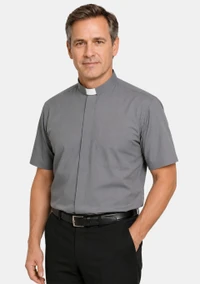 Gray Tab Collar eClergy's Shirt